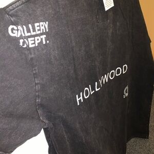 Gallery Dept Black Shirt with White and Gold Text
